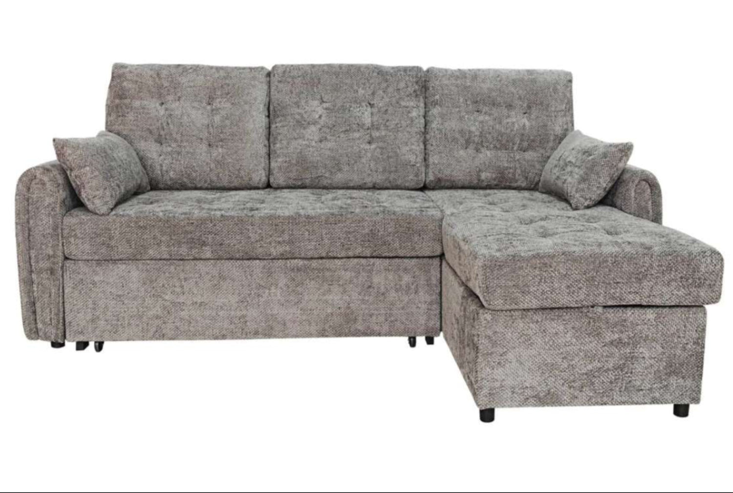 Grey Fabric Reversible Sectional Sofa Bed 2490