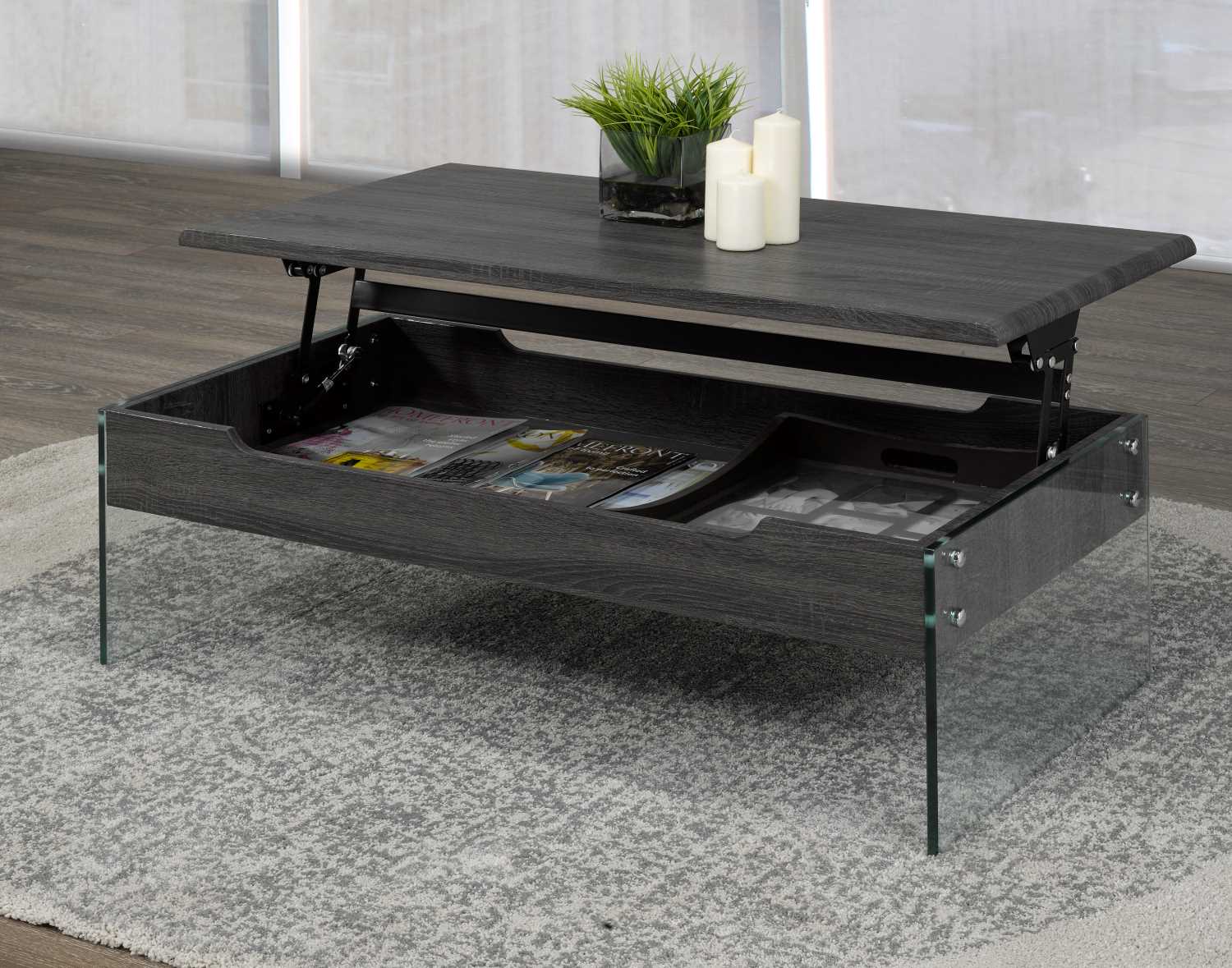 Grey Lift Top Coffee Table 870-02