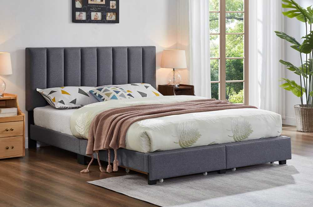 Grey Platform Storage Bed 2120