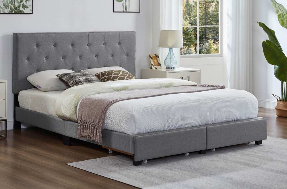 Grey Platform Storage Bed 2125