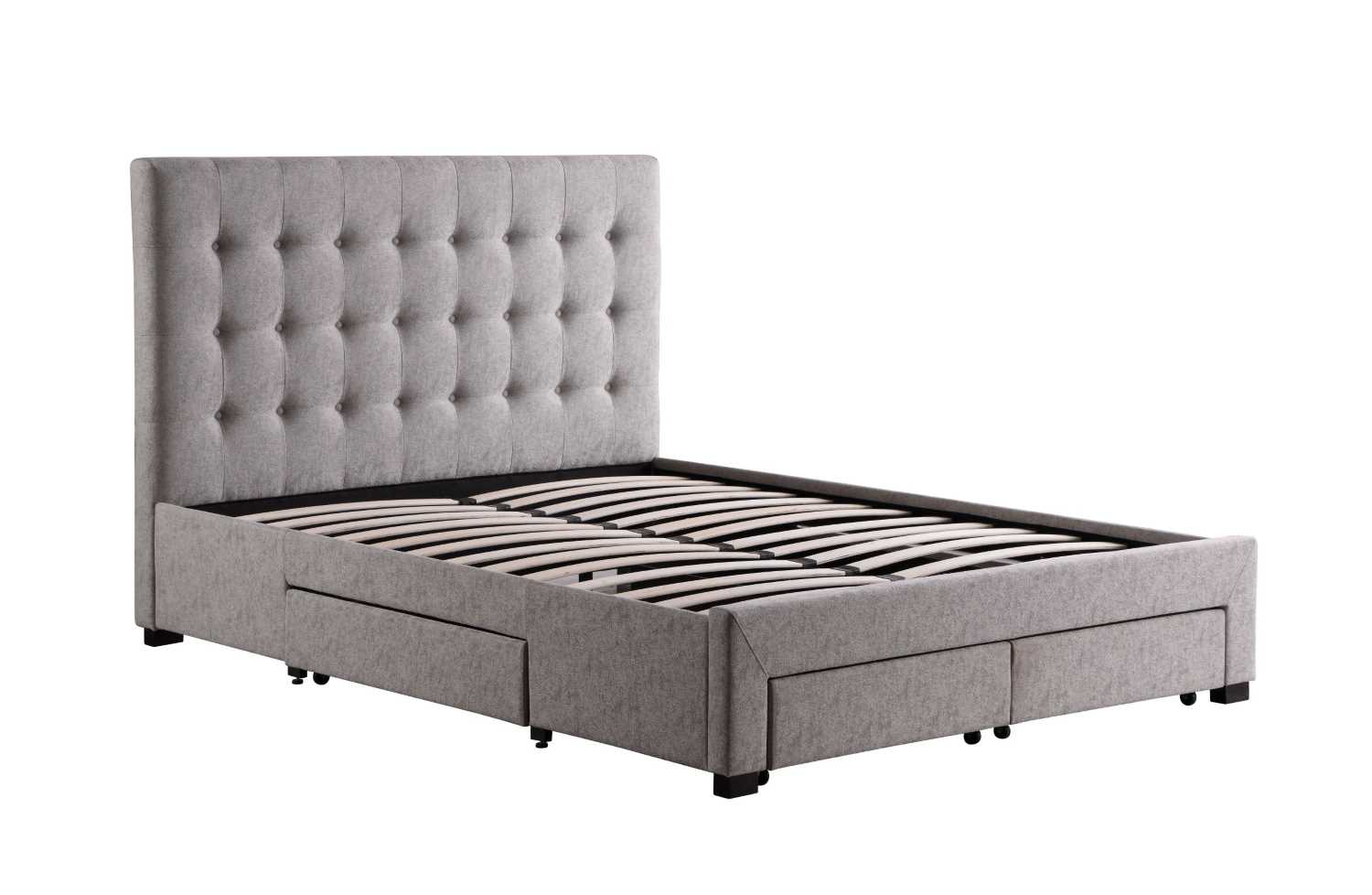Grey Tufted Storage Platform Bed 1952Q
