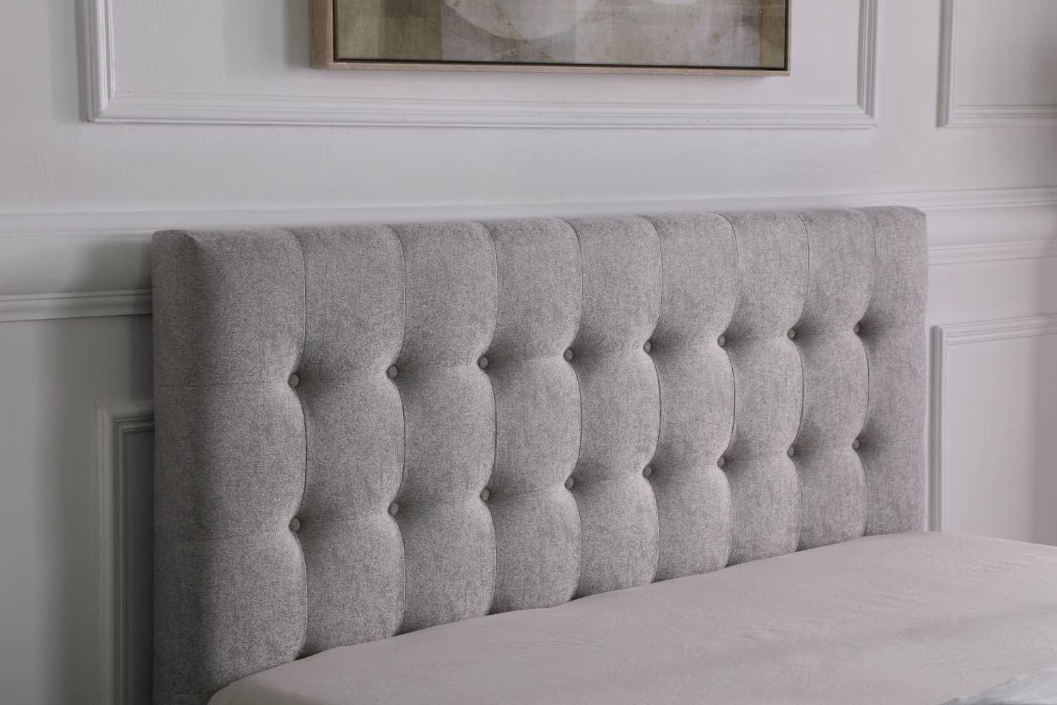 Grey Tufted Storage Platform Bed 1952Q