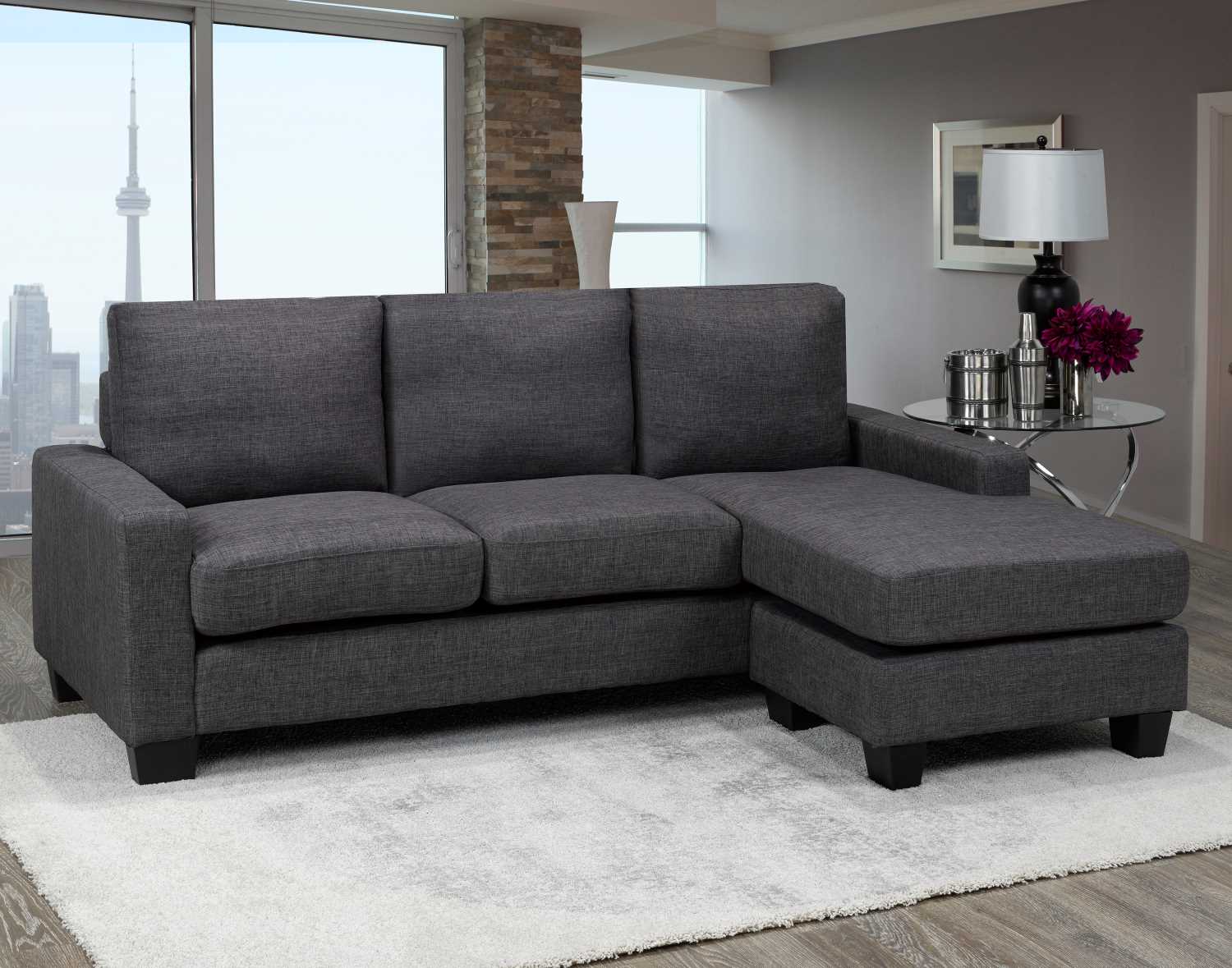 Grey Reversible Sectional Sofa 1360