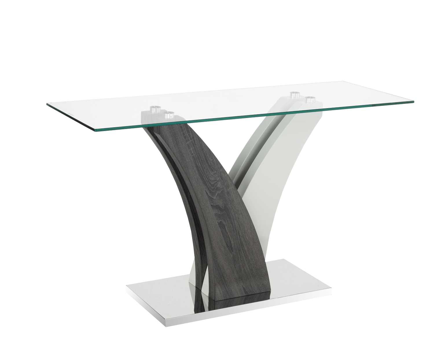 Rectangular White & Gray Glass Sofa Table B-793 S