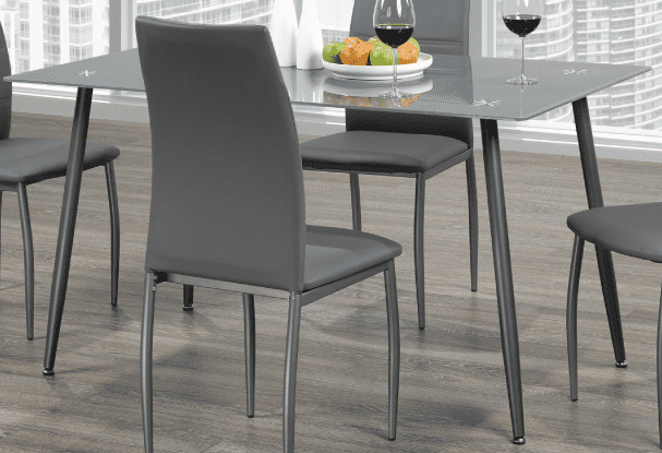 Bevelled Glass Dining Table Grey 3600