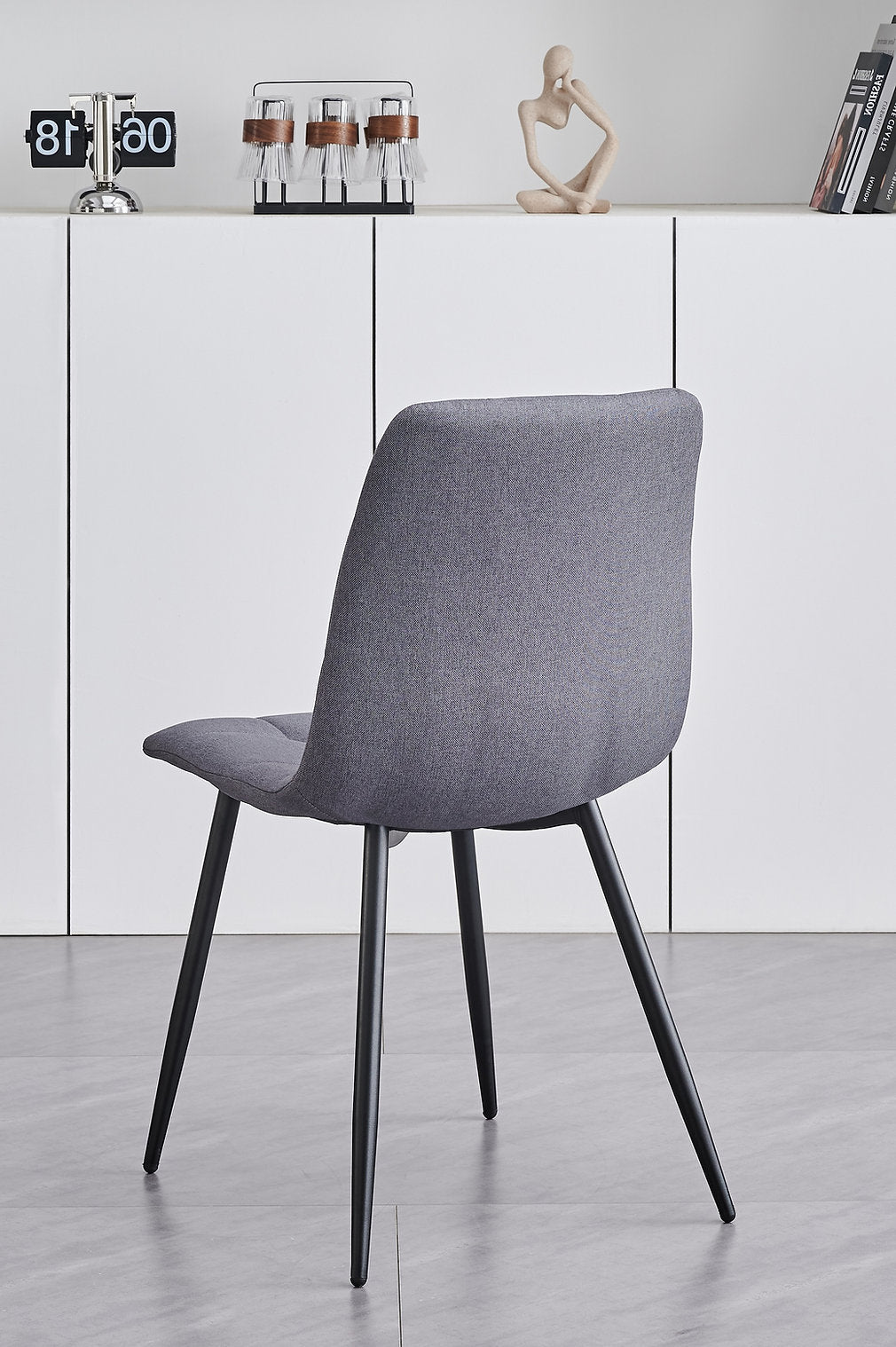 Grey Fabric Dining Chair Set Of 4 C-1593