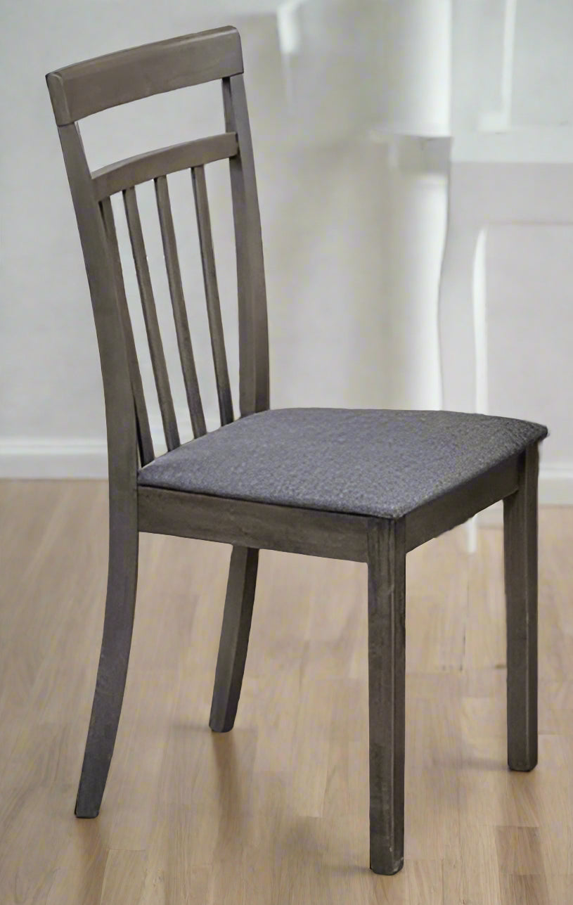Grey Wooden Dining Chair With Linen Fabric T 3115