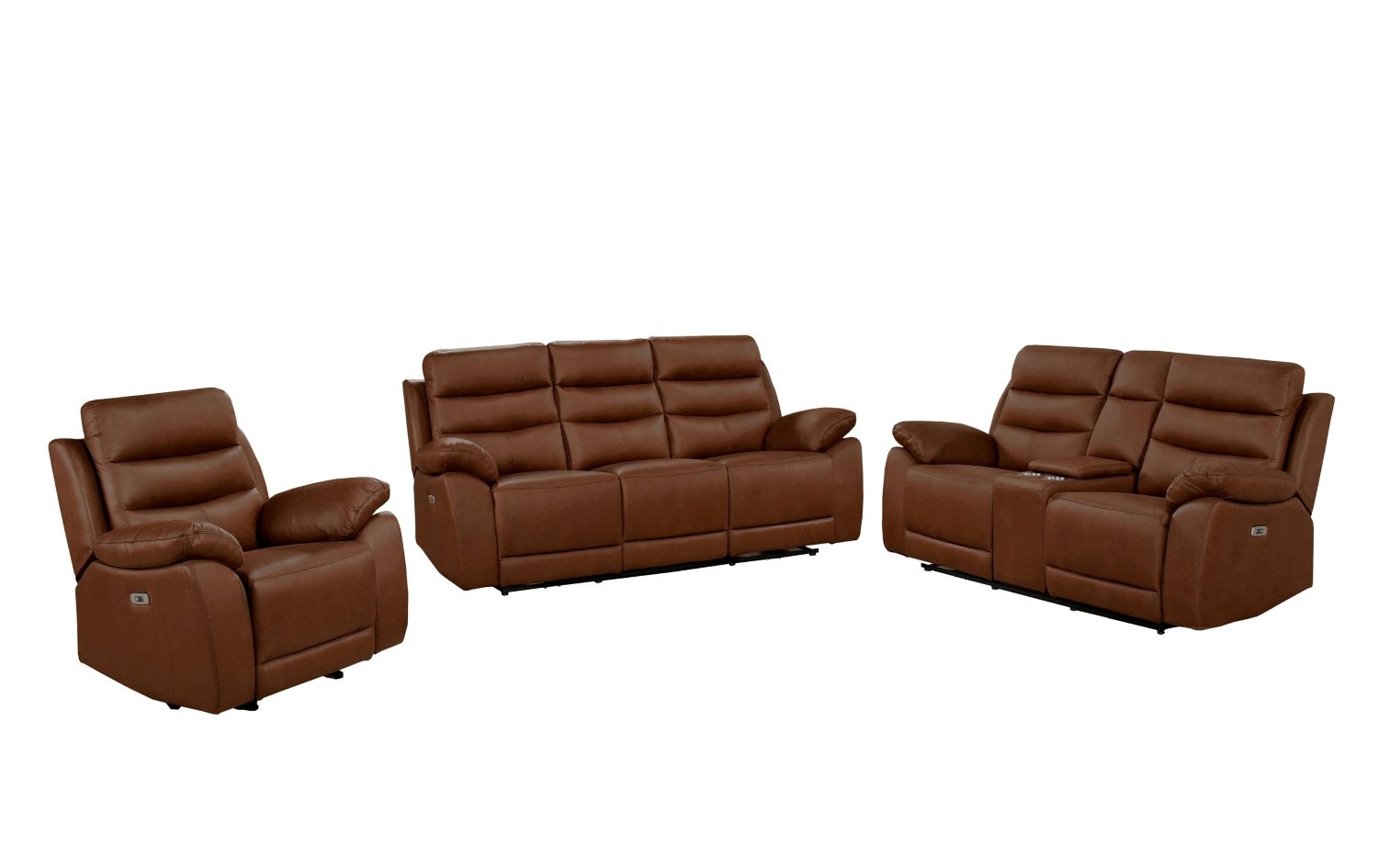 Hammond Brown Soft Polished Microfiber Fabric Power Recliner Set 99090