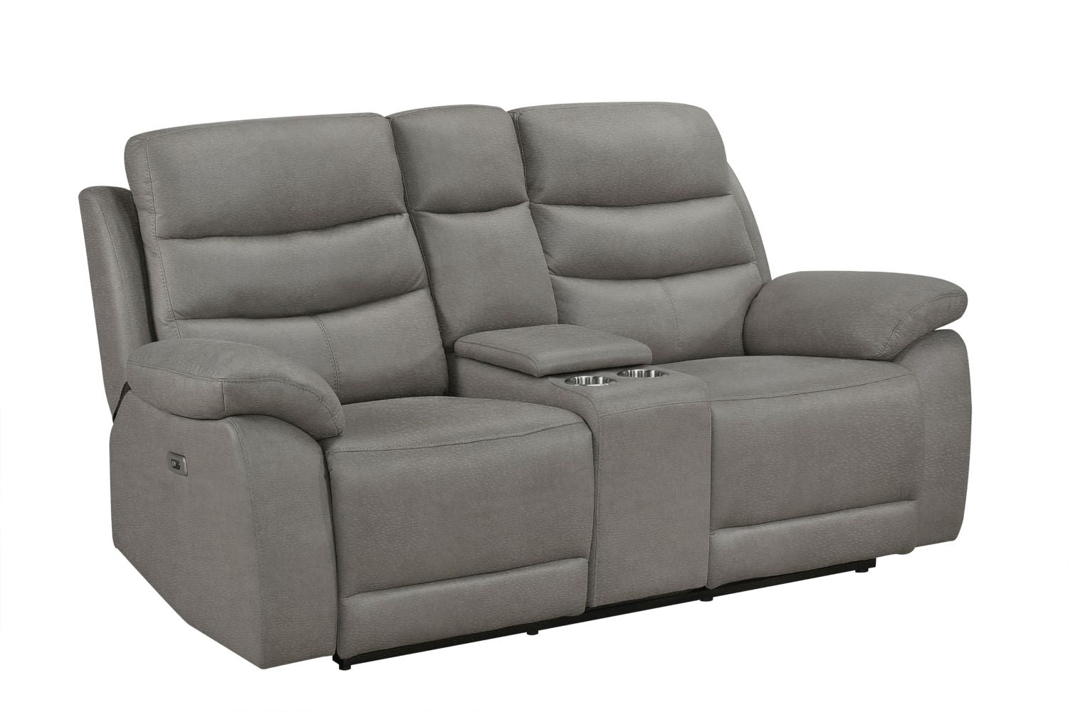 Hammond Grey Soft Polished Microfiber Fabric Power Recliner Set 99090