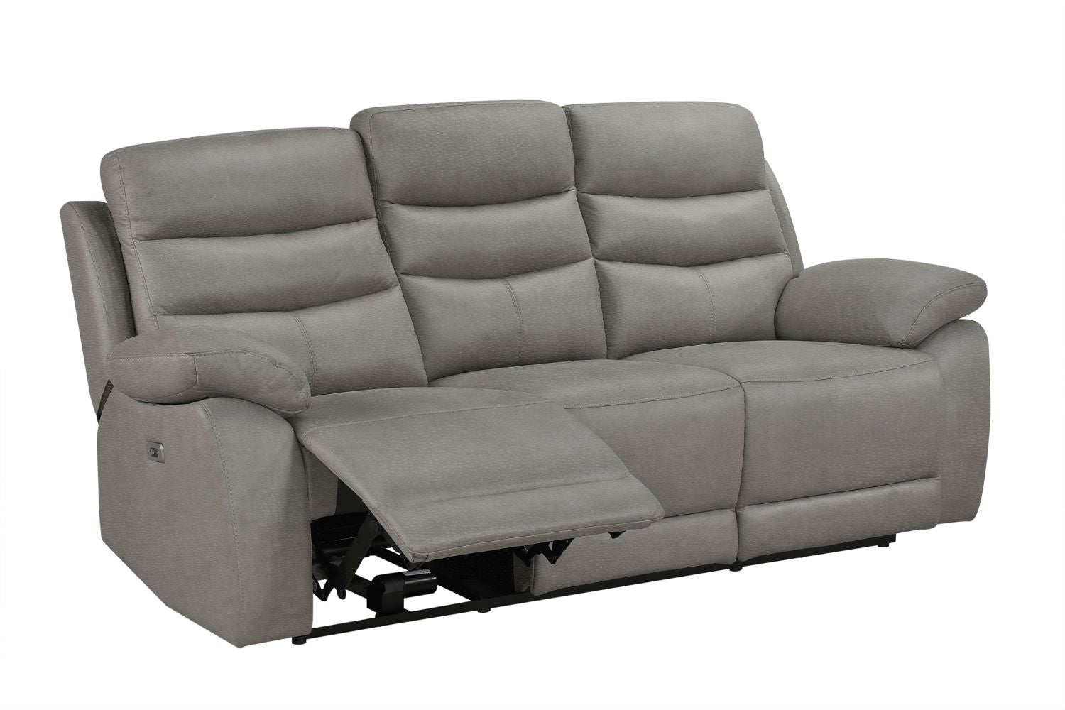 Hammond Grey Soft Polished Microfiber Fabric Power Recliner Set 99090