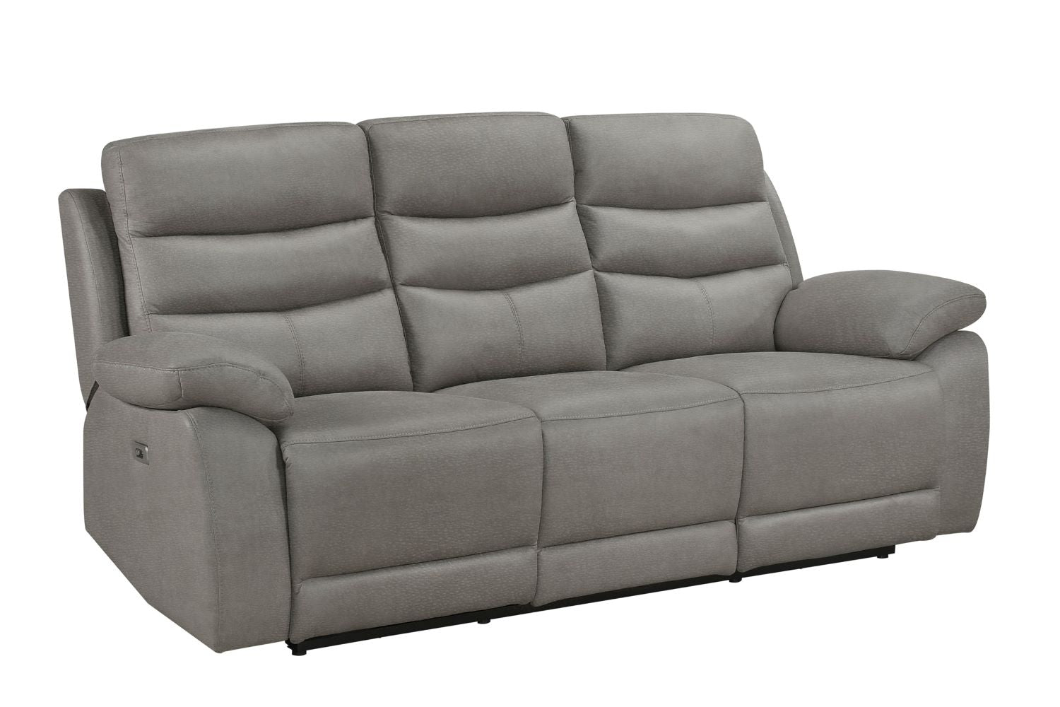 Hammond Grey Soft Polished Microfiber Fabric Power Recliner Set 99090