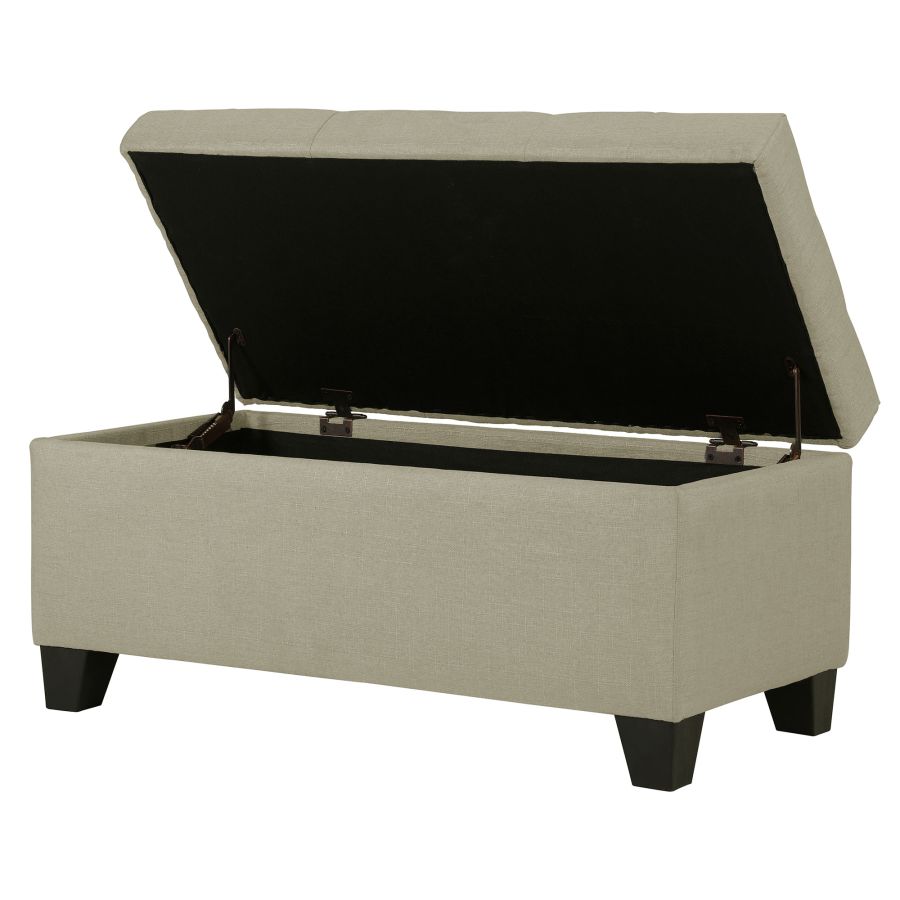 Harper Rectangular Storage Ottoman Bench in Beige 402-503