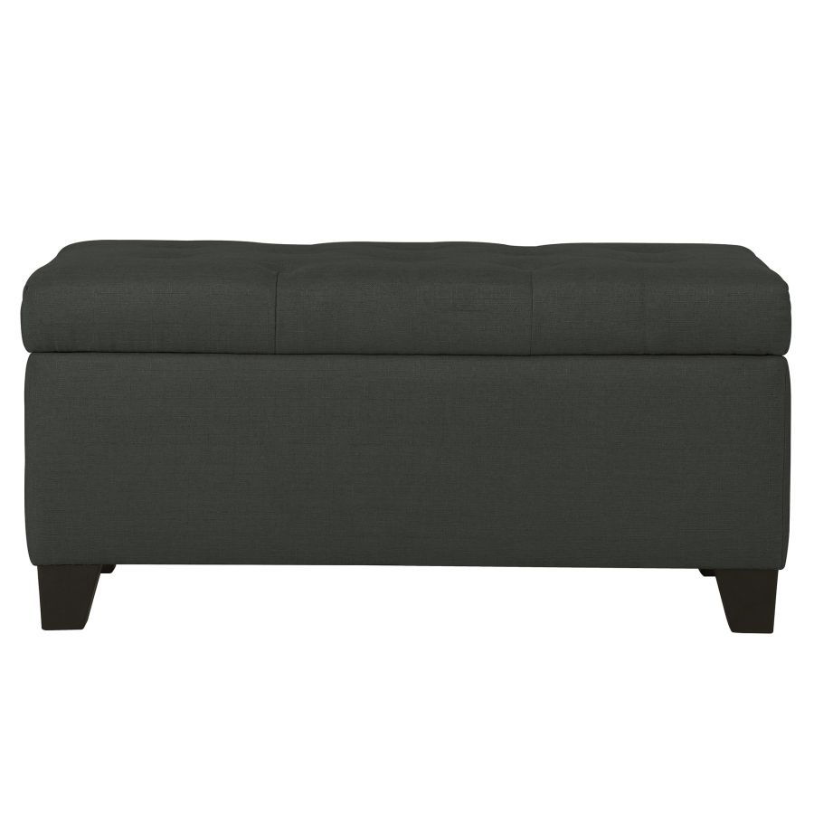 Harper Rectangular Storage Ottoman Bench in Charcoal 402-503