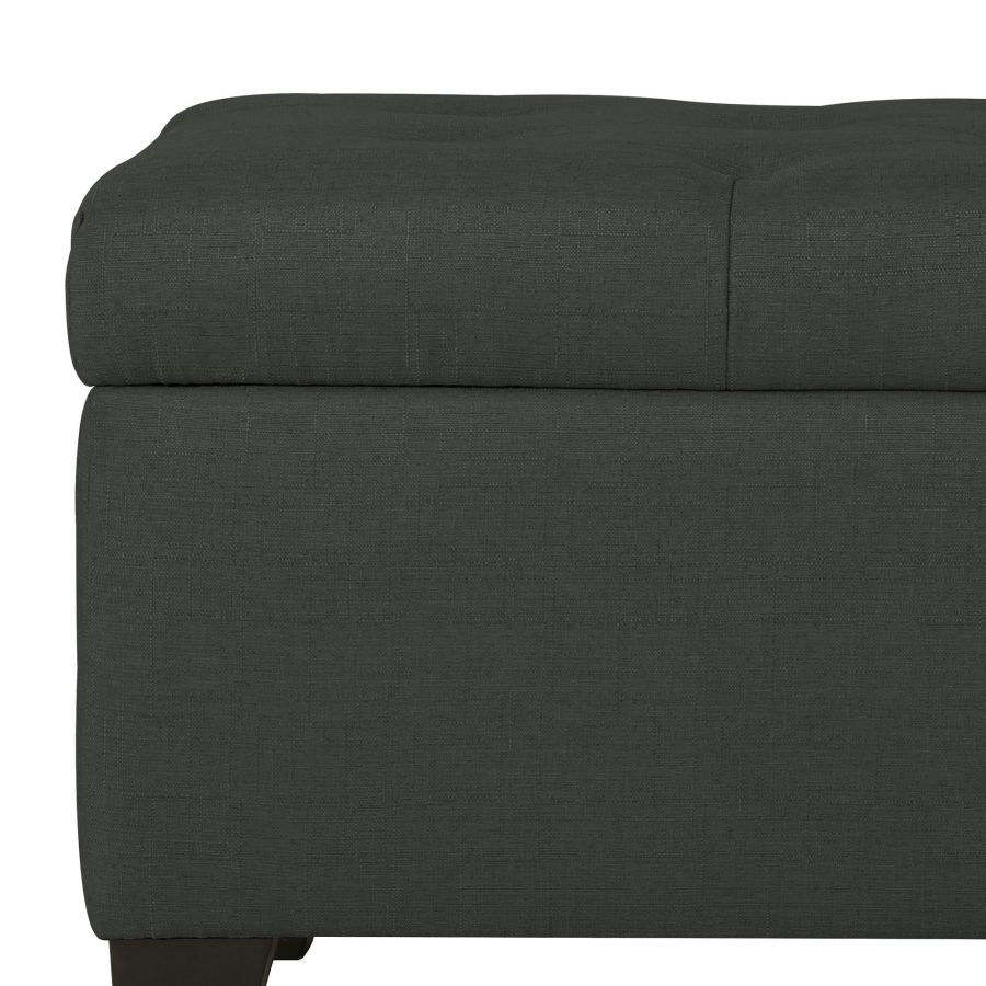Harper Rectangular Storage Ottoman Bench in Charcoal 402-503