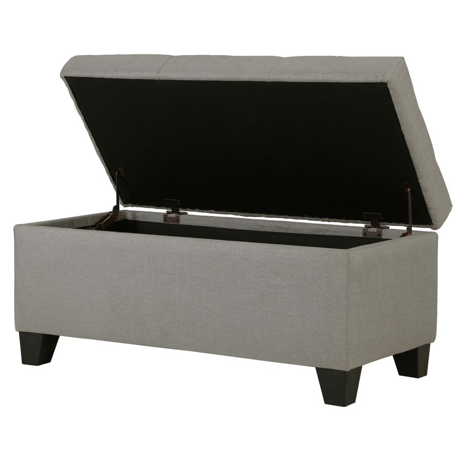 Harper Rectangular Storage Ottoman Bench in Light Grey 402-503