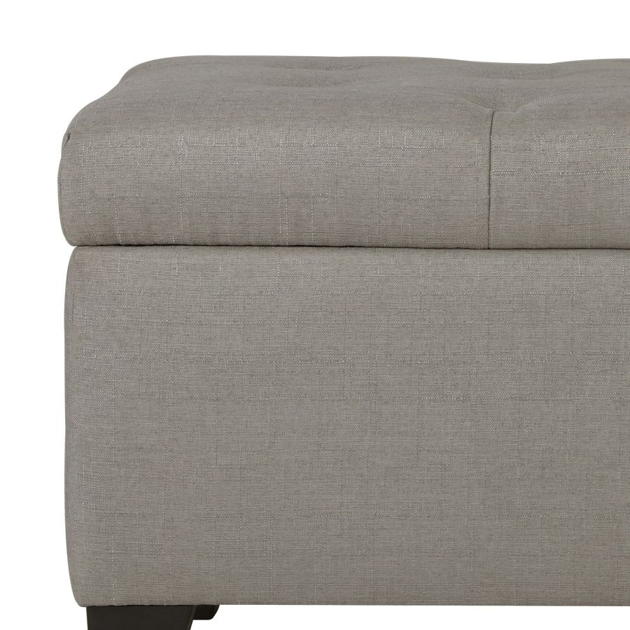Harper Rectangular Storage Ottoman Bench in Light Grey 402-503