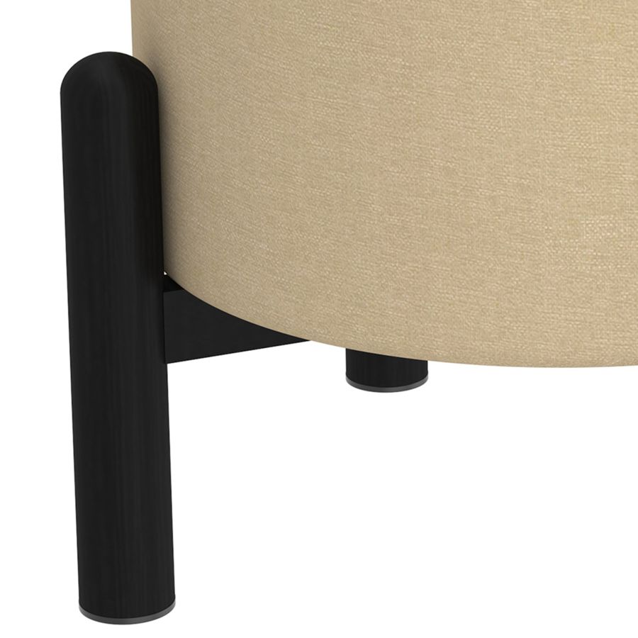 Heidi Round Storage Ottoman in Beige and Black 402-976