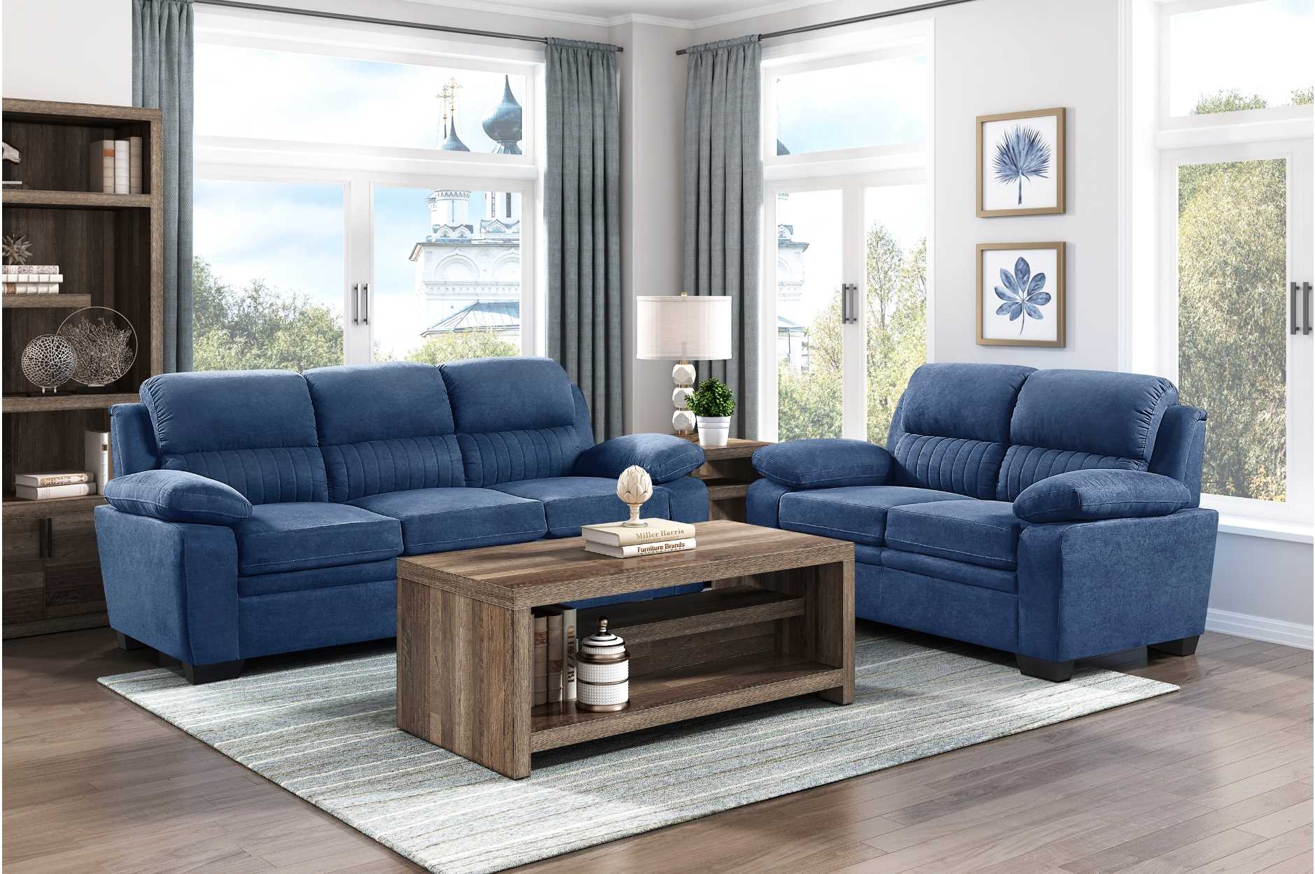 Holleman Sofa Set Blue 9333