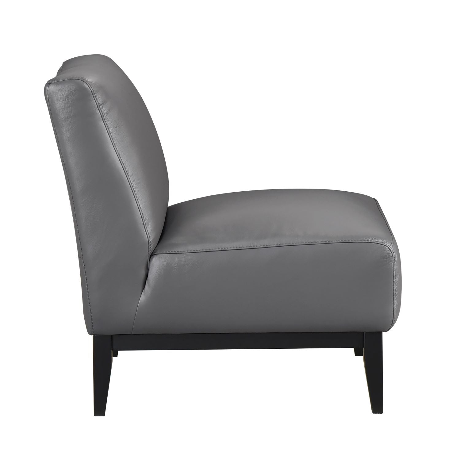 Houghton Dark Grey Top Grain Leather Accent Chair 1129