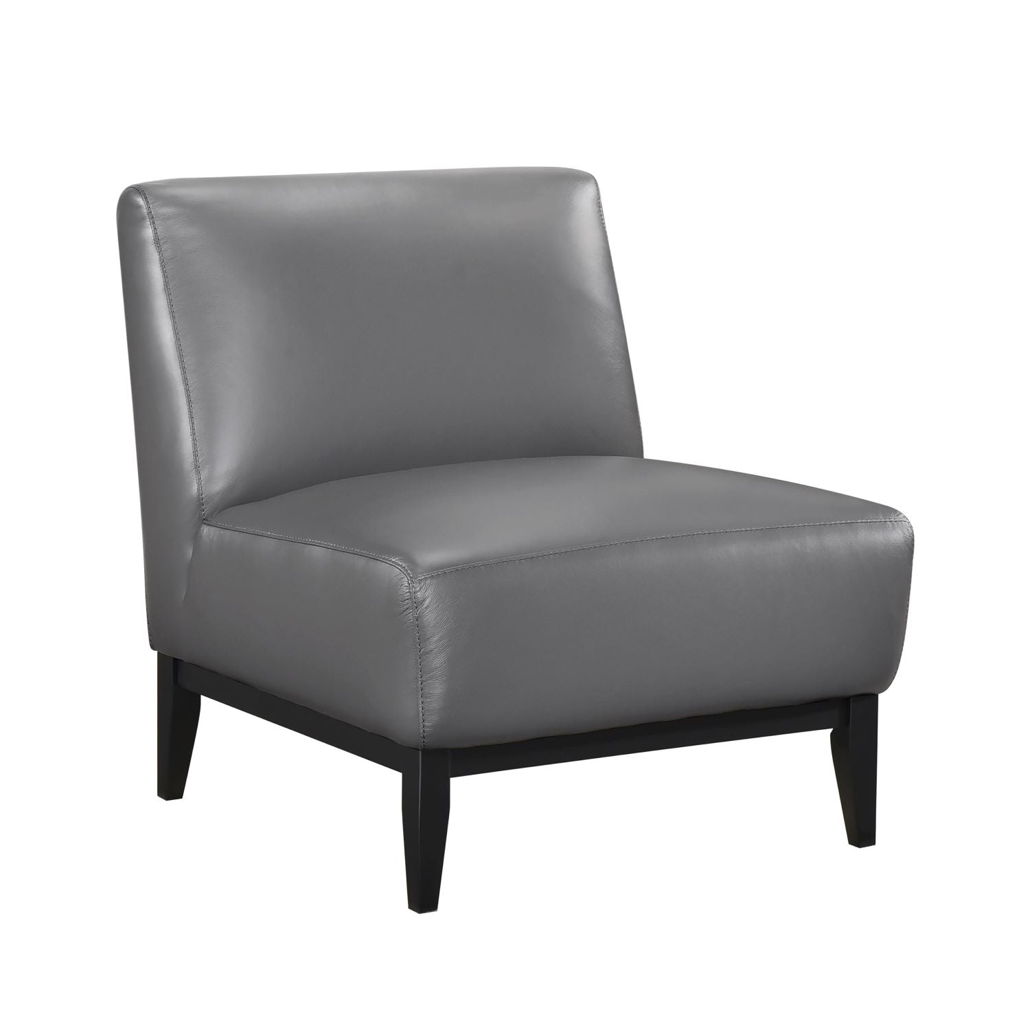 Houghton Dark Grey Top Grain Leather Accent Chair 1129