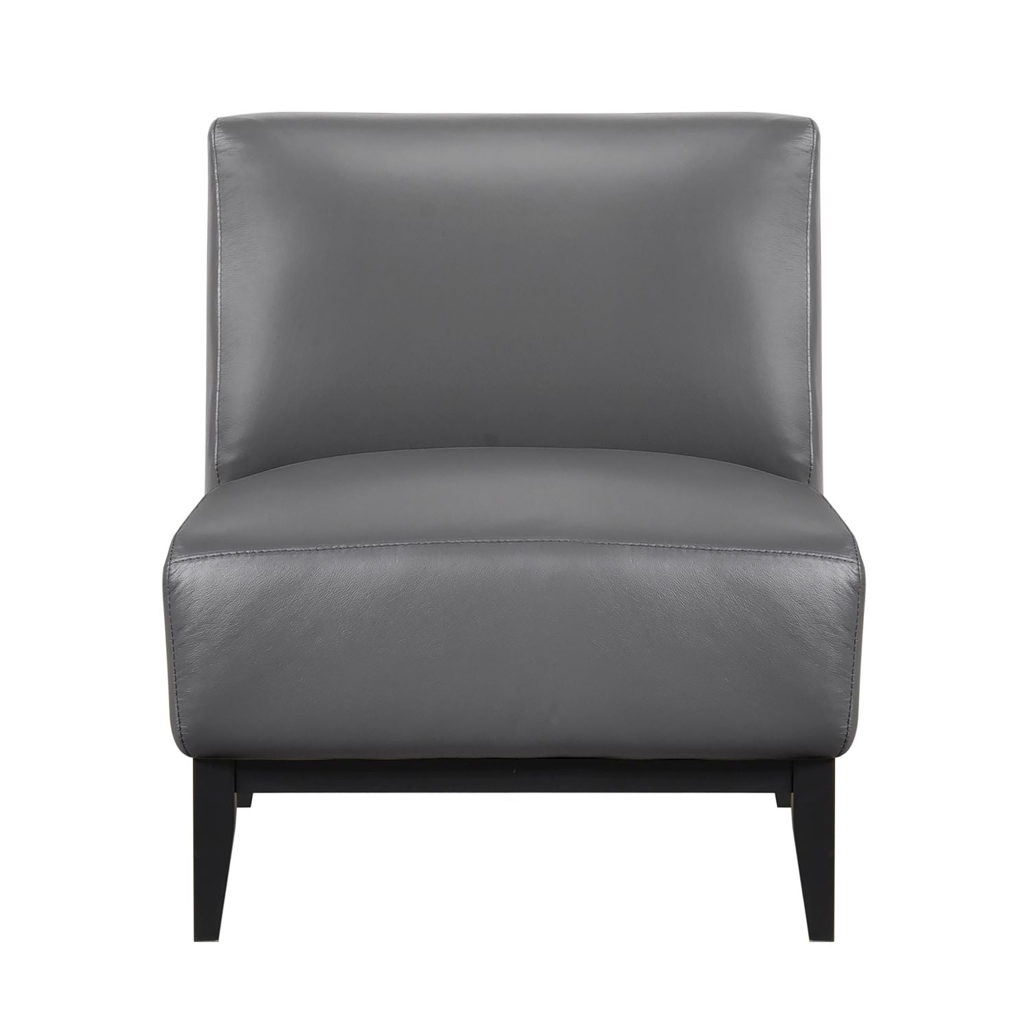 Houghton Dark Grey Top Grain Leather Accent Chair 1129