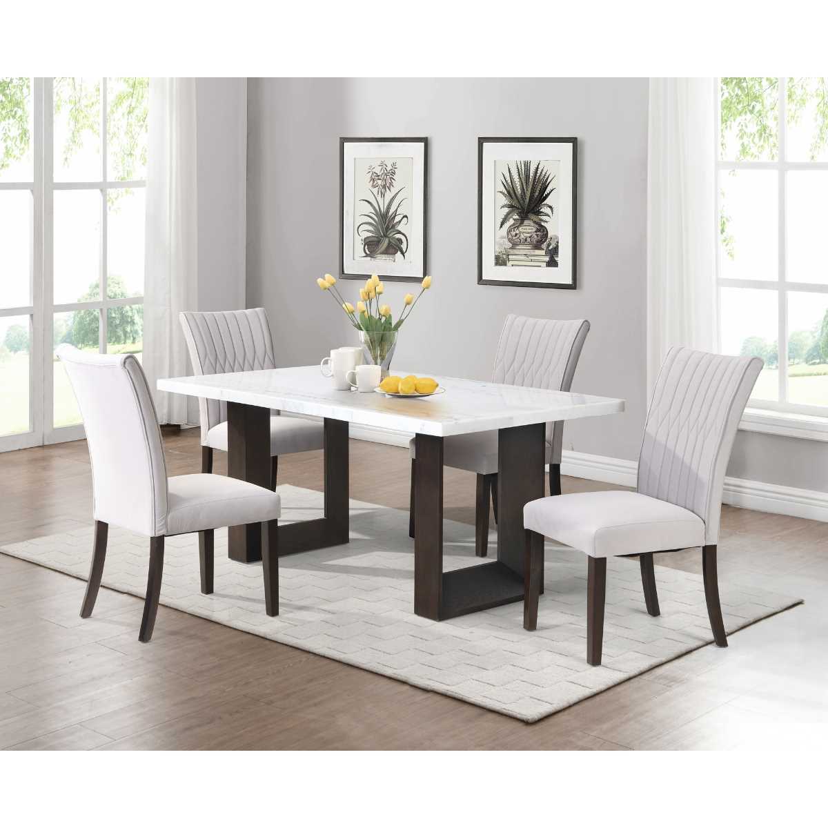 Hyperion Marble Dining Table with 4 Chairs 5766