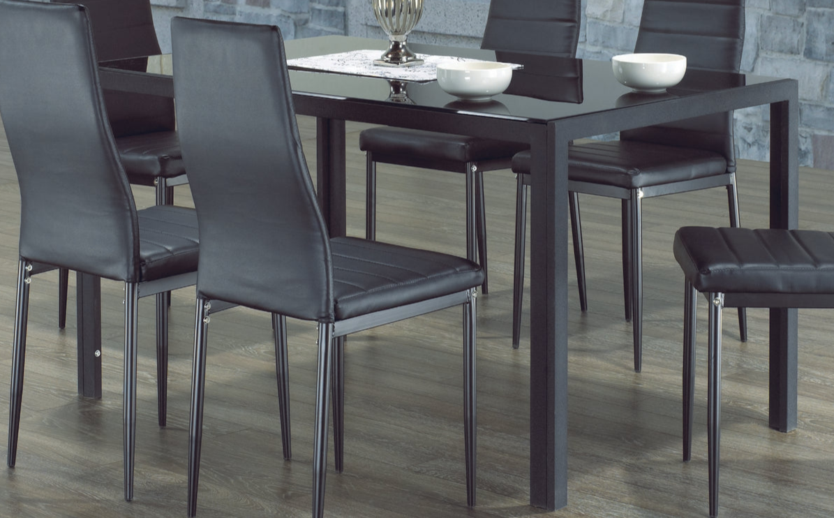 Black Tempered Glass Dining Table 5054