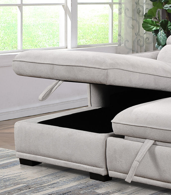 Sectional Sofa Bed Soft Light Grey 9005 / 9006