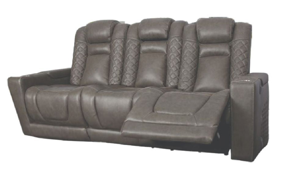 Inox Power Reclining Sofa Top Grain Leather Grey 2775
