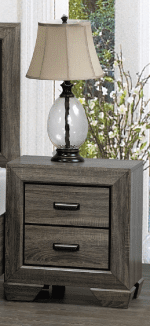 Jenna Wooden Night Stand Distressed Grey Finish