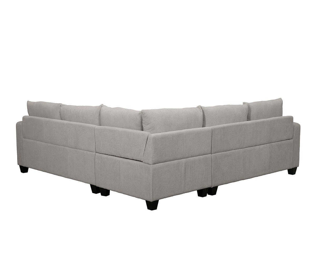 Kaden Mink Fabric Sectional Grey KM0524
