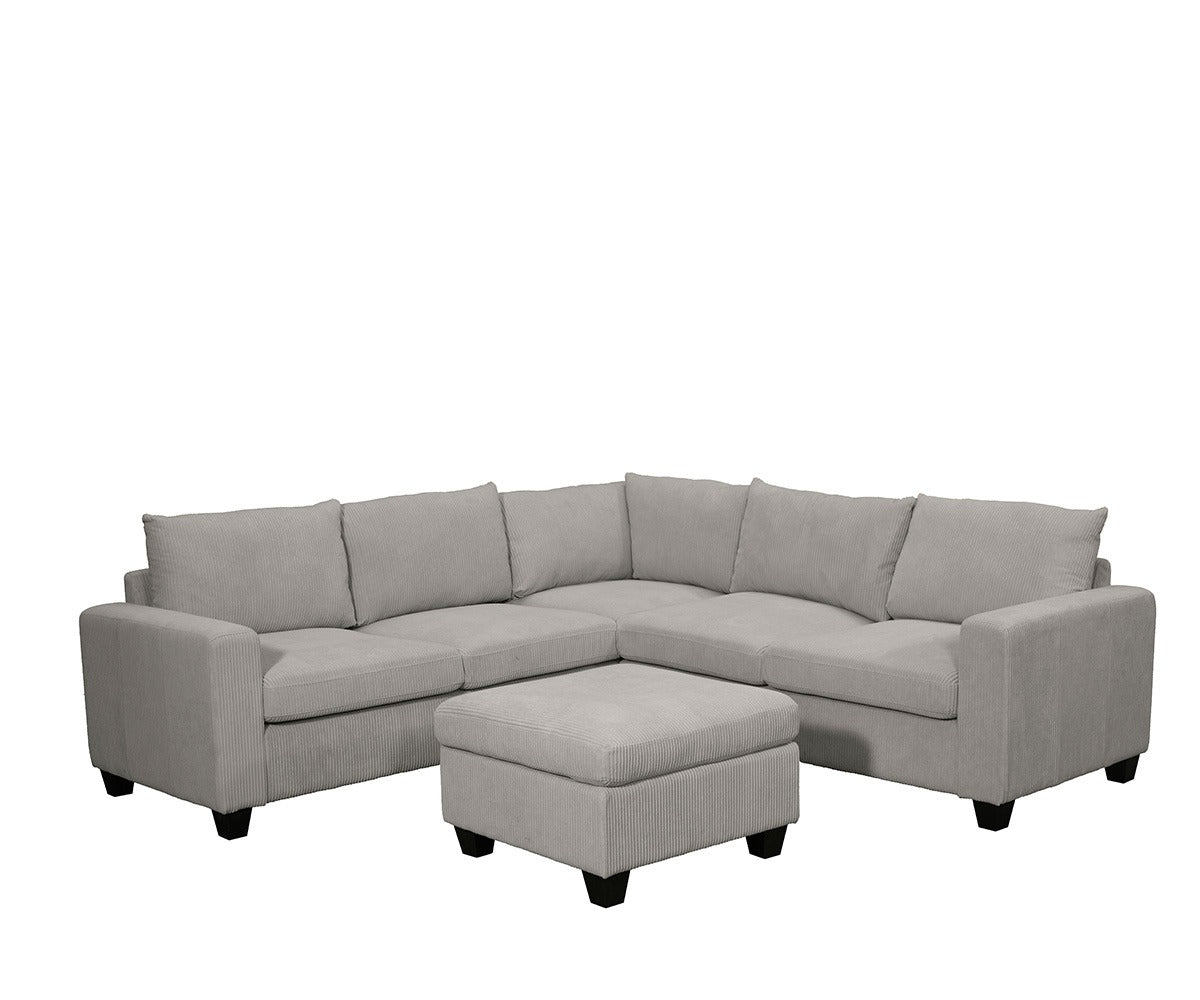 Kaden Mink Fabric Sectional Grey KM0524