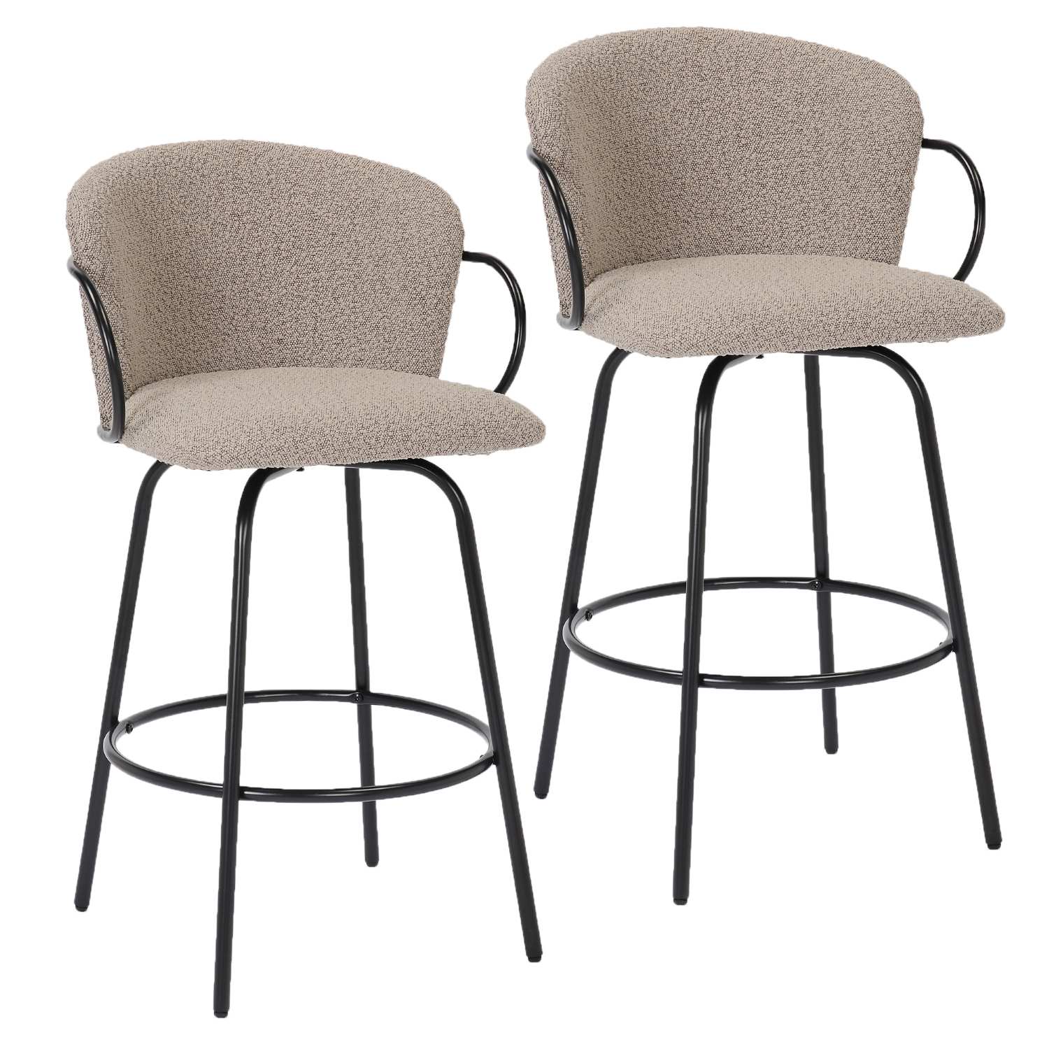 Kalani 26" Warm Grey Swivel Counter Stool Set of 2 203-995WGY