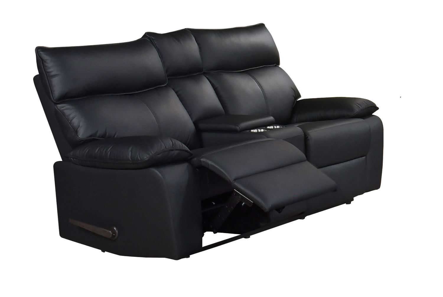 Kandra Top Grain Leather Manual Recliner Sofa Set with Lever 99087BLK