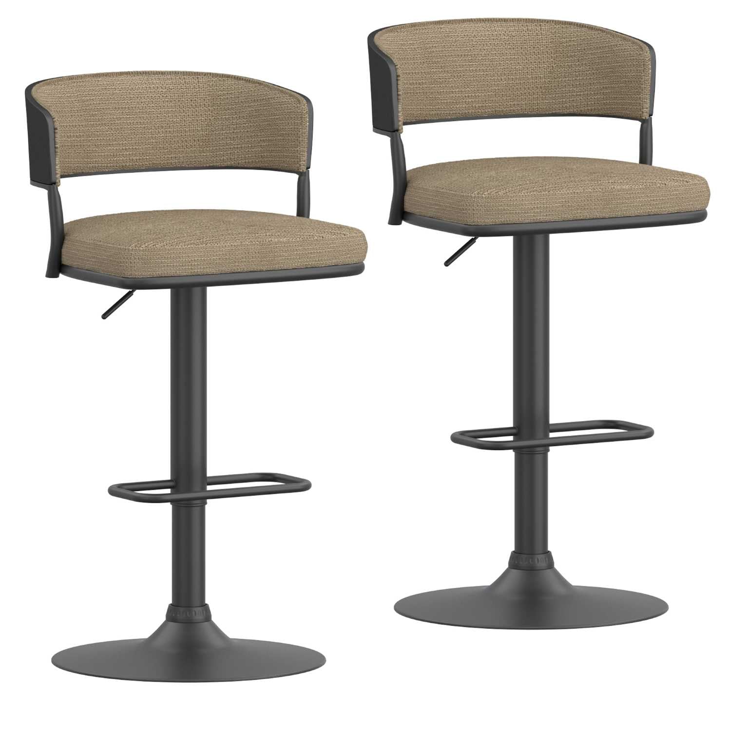 Kazan Adjustable Air-Lift Stool in Dark Beige 203-904DKB