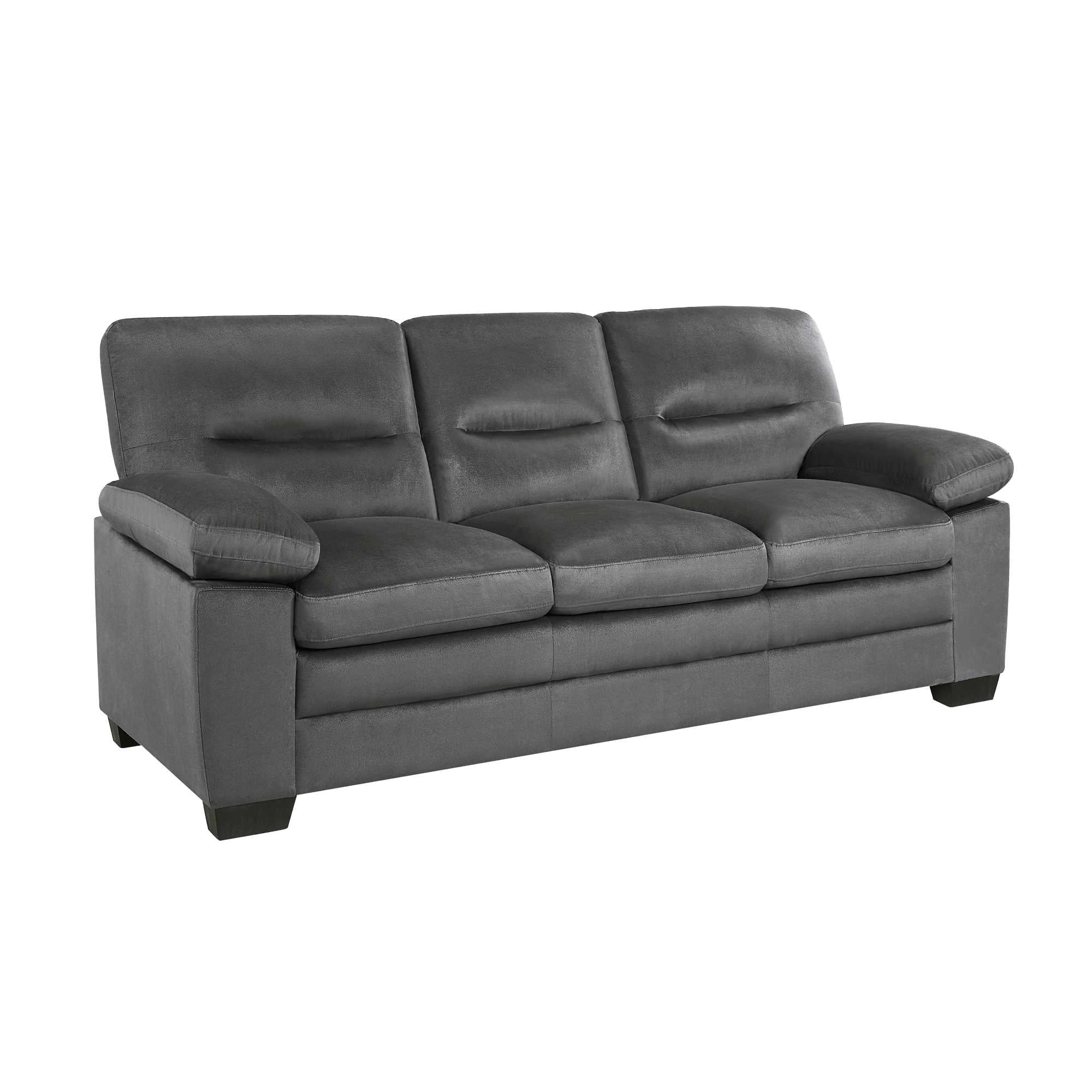 Keighly Fabric 3 PC Sofa Set Dark Grey 9328
