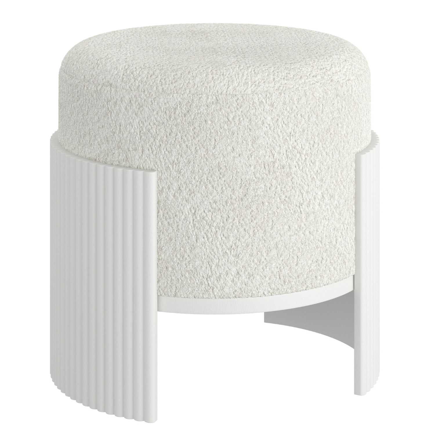 Kiraz Round Ottoman in Ivory & White 402-839IV_WT