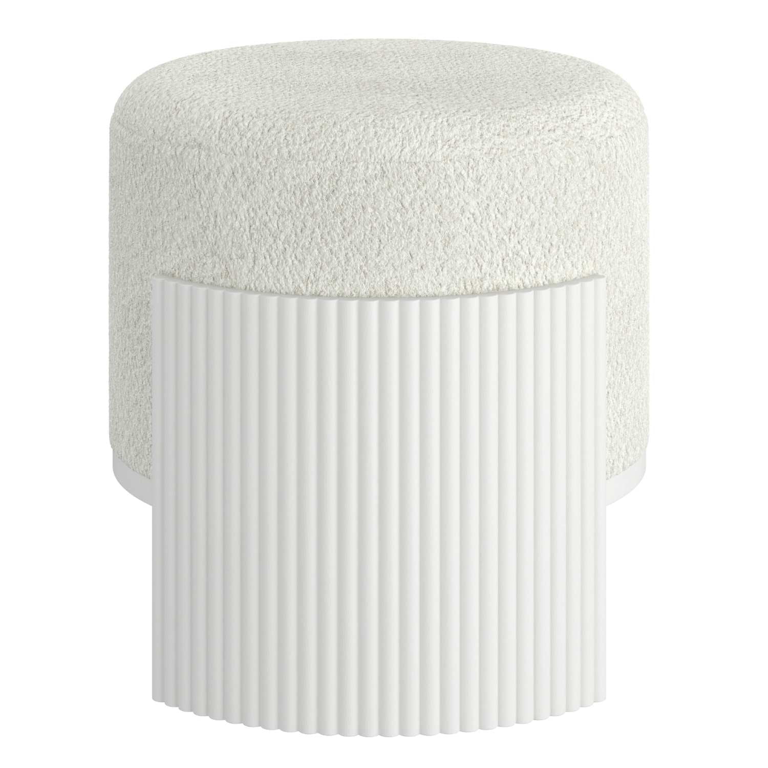 Kiraz Round Ottoman in Ivory & White 402-839IV_WT