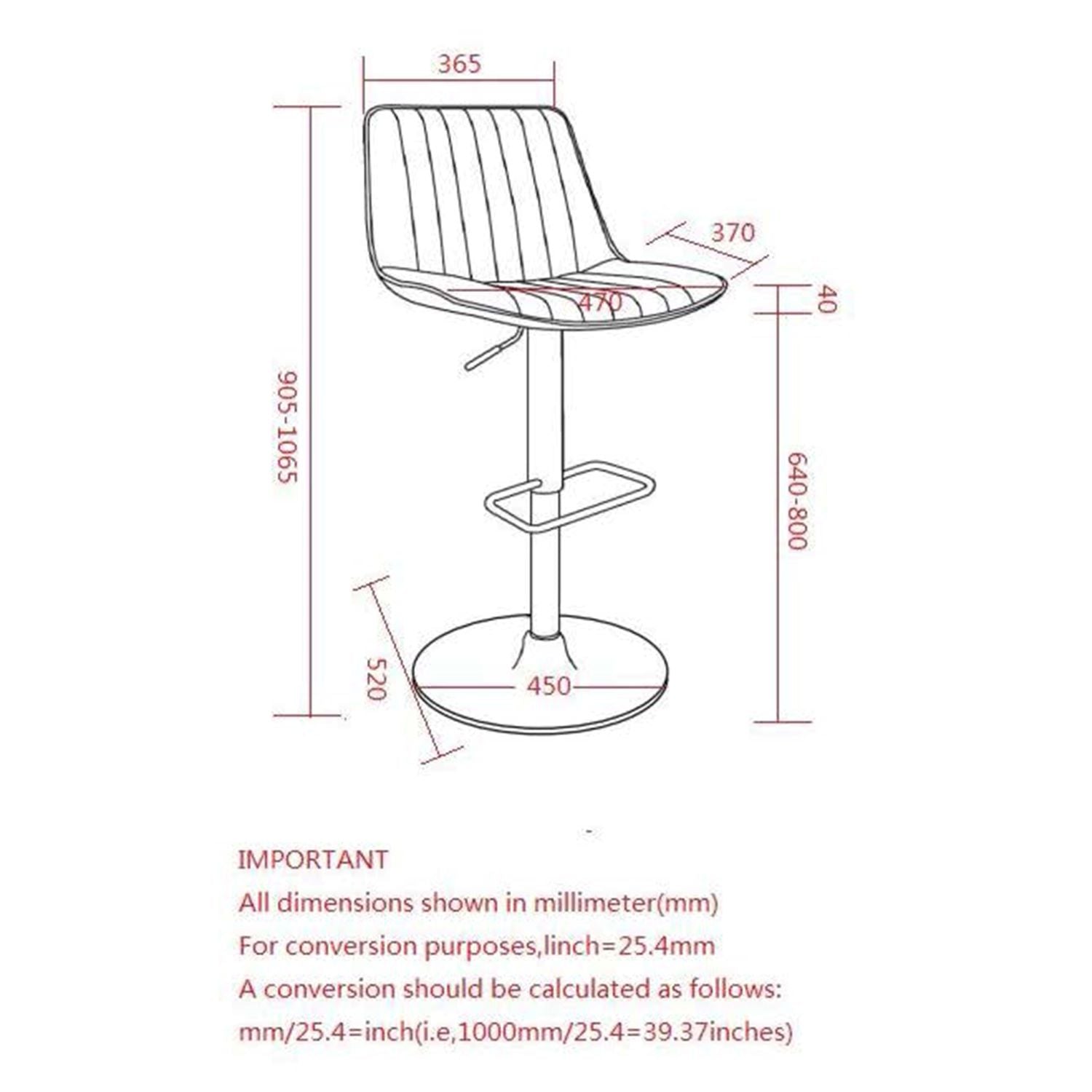 Kosi Adjustable Air-Lift Stool Set Of 2 in Black 203-190BLK