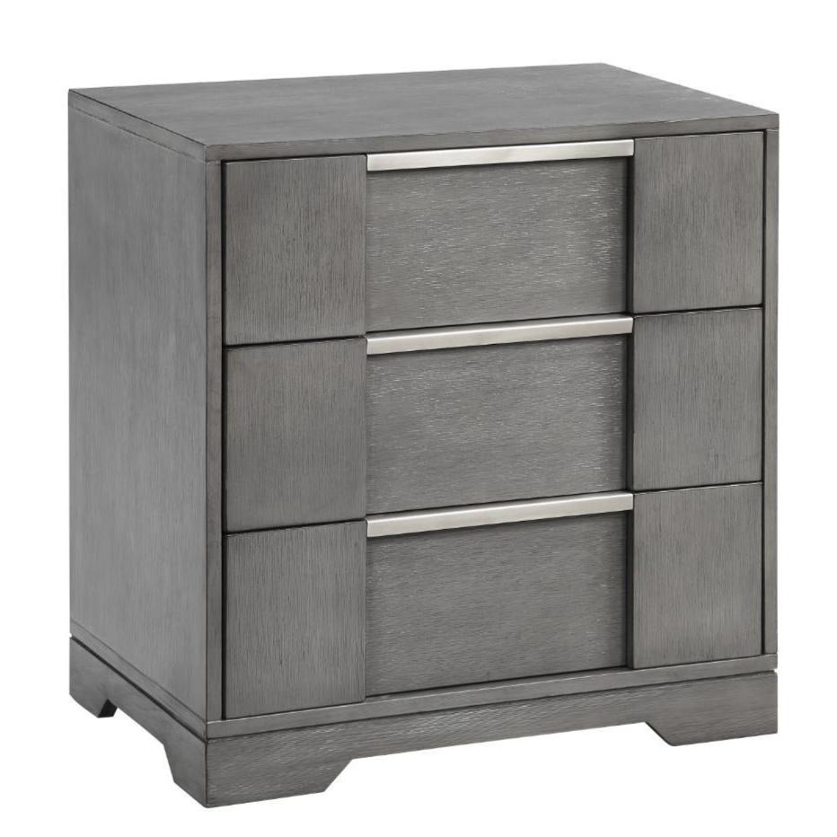 Kylie 3 Drawer Night Stand Gray 1541