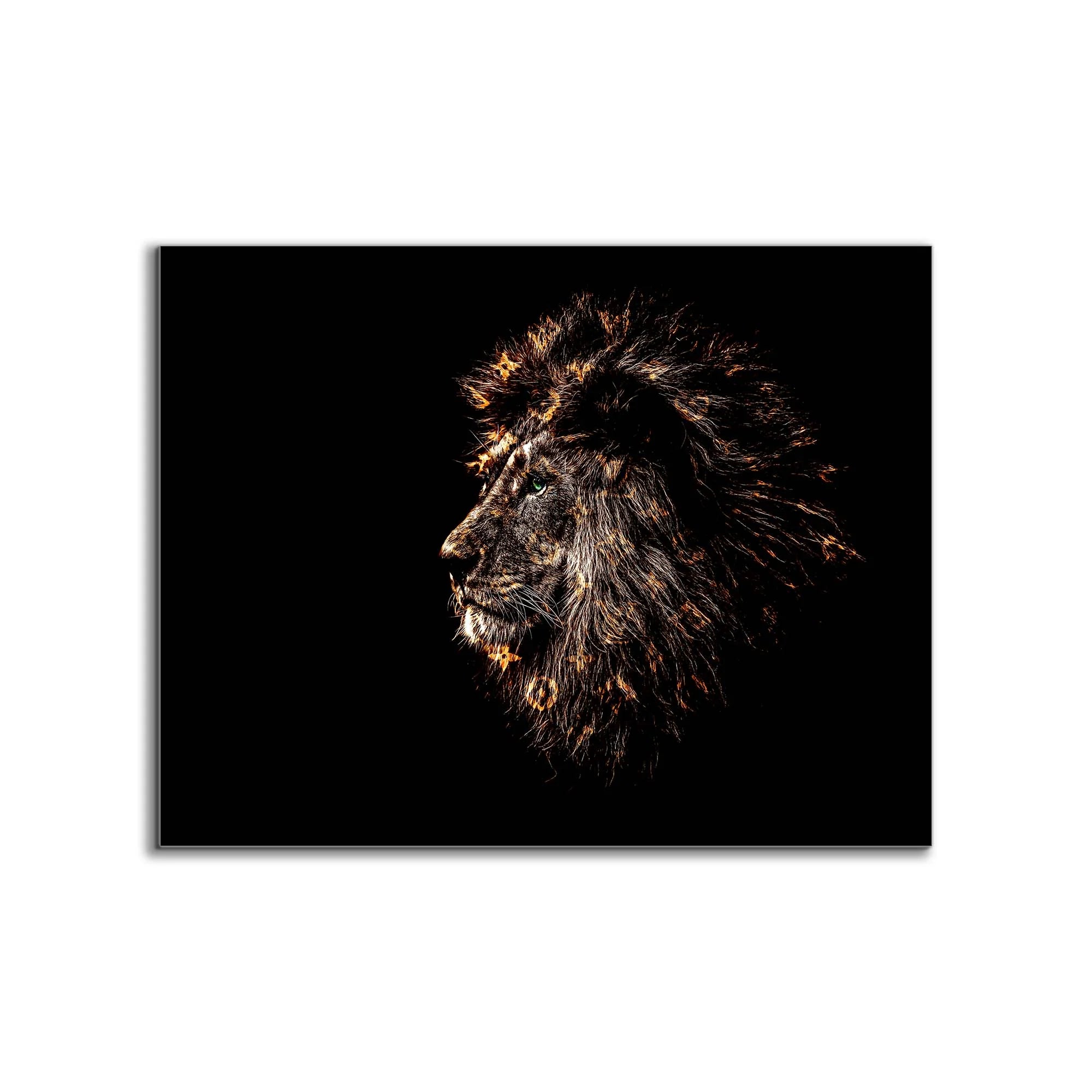 Gold Lion Portrait Canvas Art 36" x 48"