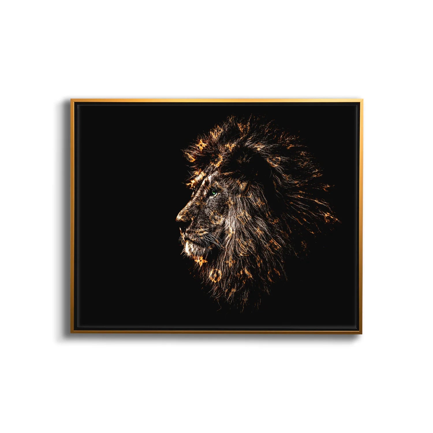 Gold Lion Portrait Canvas Art 36" x 48"