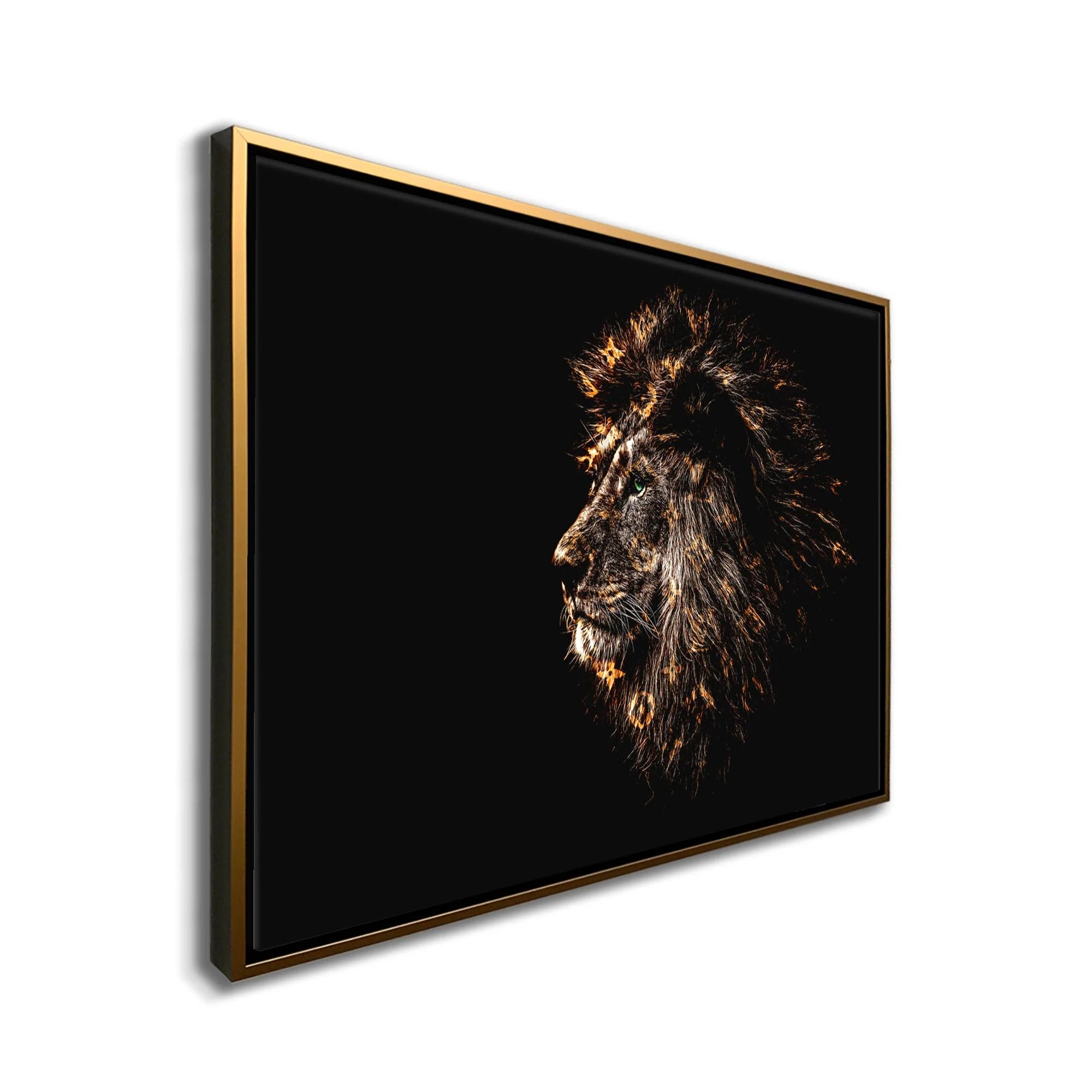 Gold Lion Portrait Canvas Art 36" x 48"