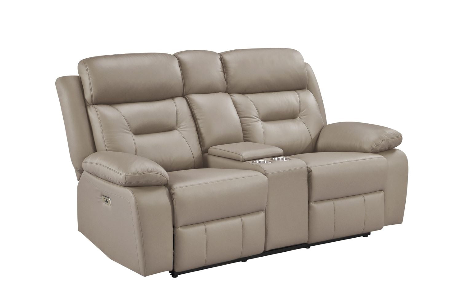 Laconia Genuine Top Grain Leather Power Recliner Loveseat Latte 9629