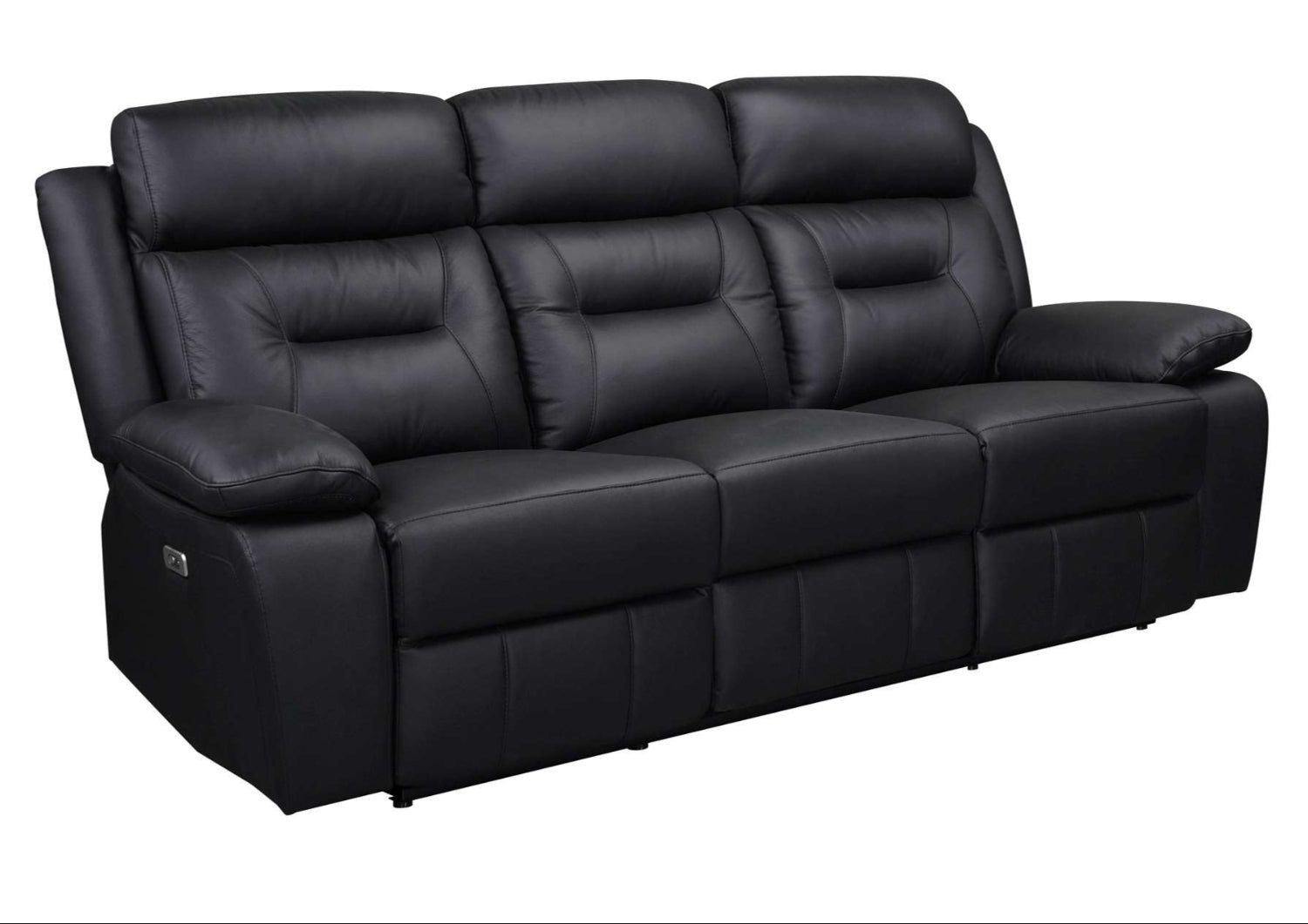 Laconia Genuine Top Grain Leather Power Recliner Sofa Sets Black 9629