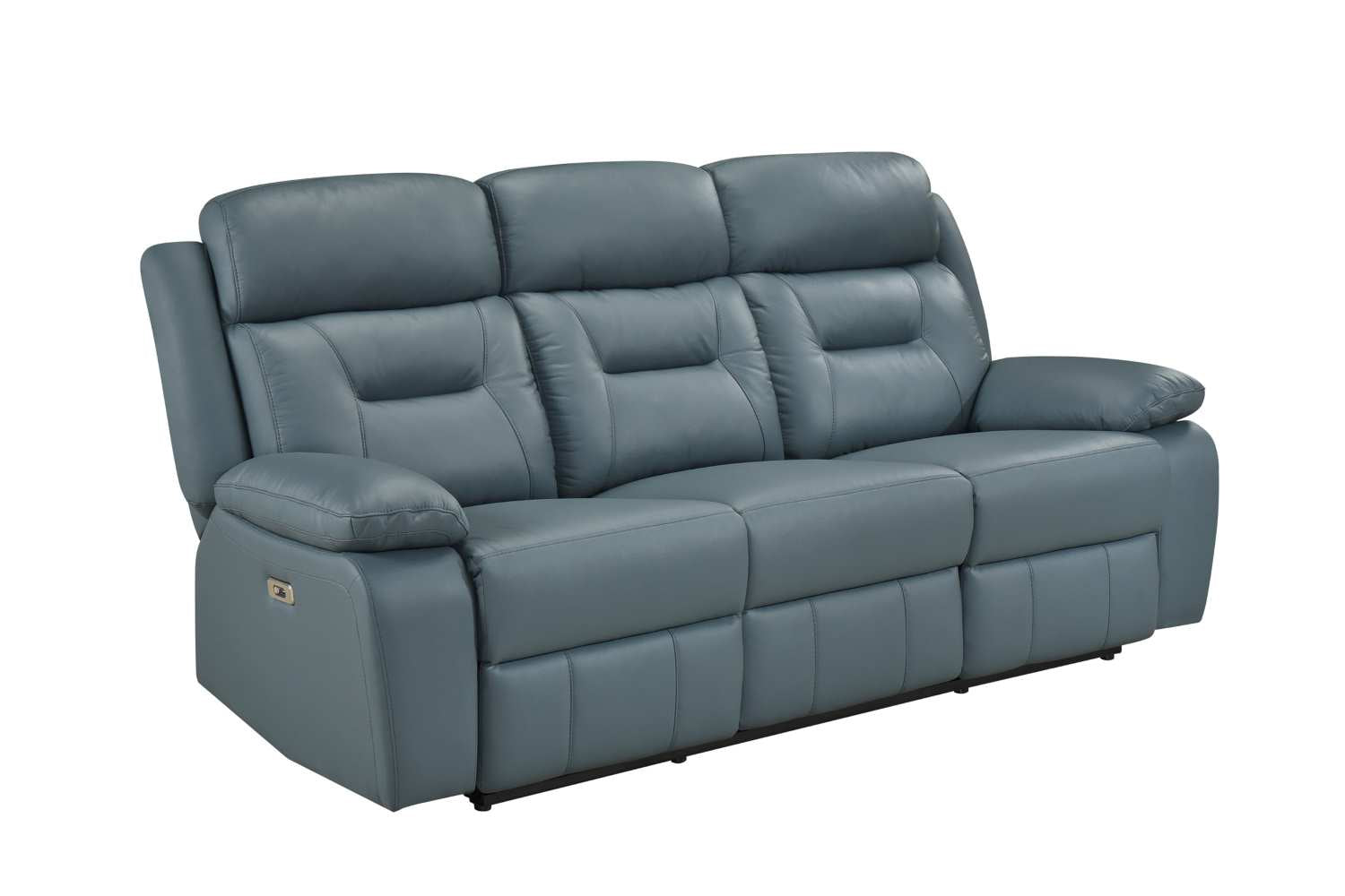 Laconia Genuine Top Grain Leather Power Recliner Sofa Sets Blue-Grey 9629