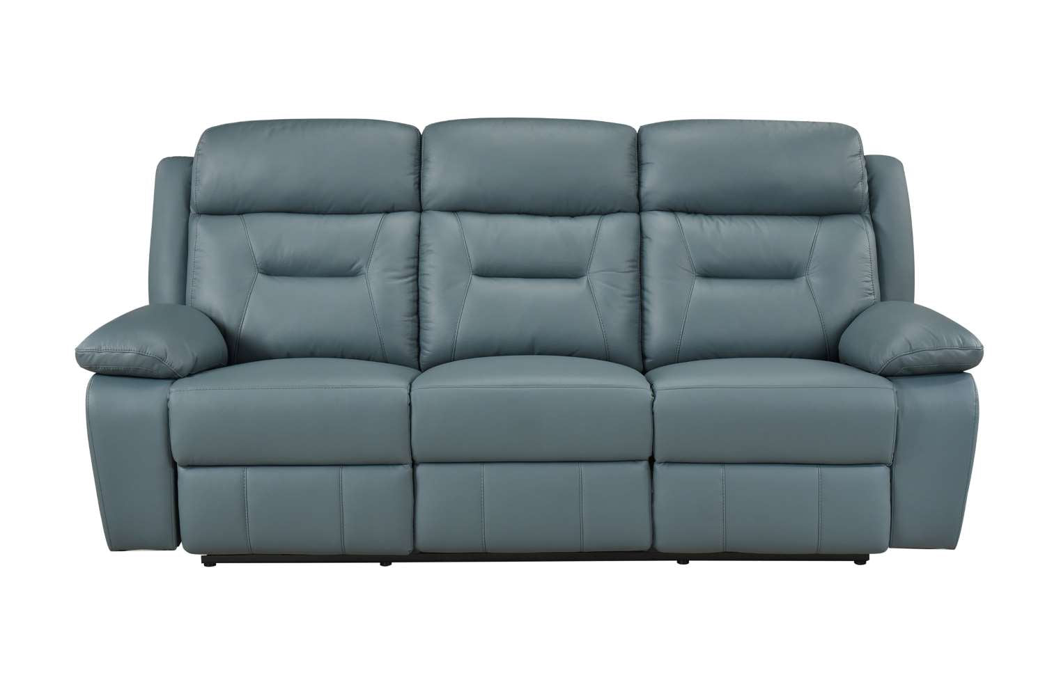 Laconia Genuine Top Grain Leather Power Recliner Sofa Blue-Grey 9629