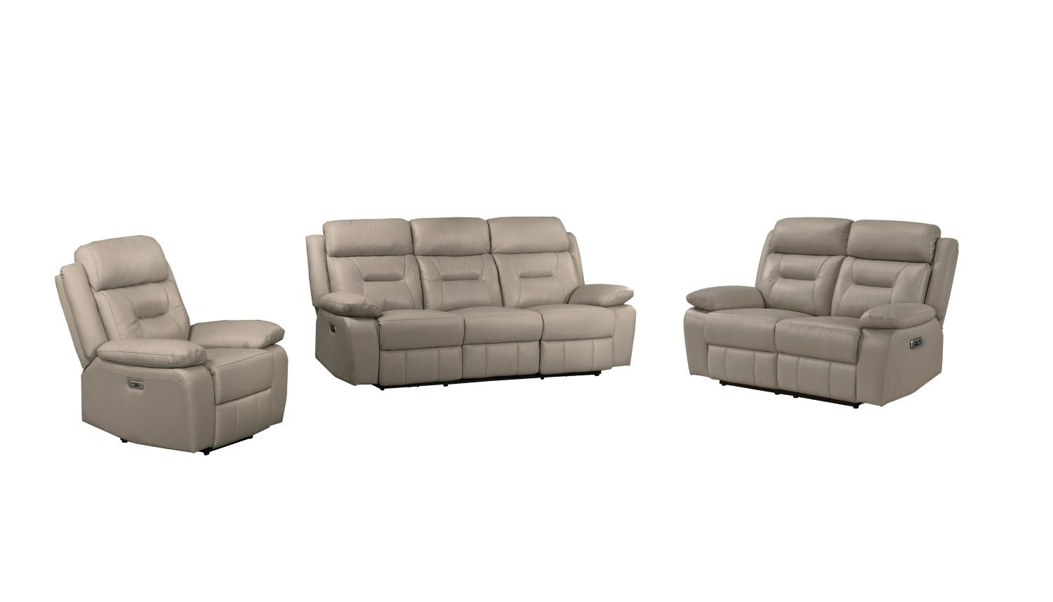 Laconia Genuine Top Grain Leather Power Recliner Sofa Sets Latte 9629