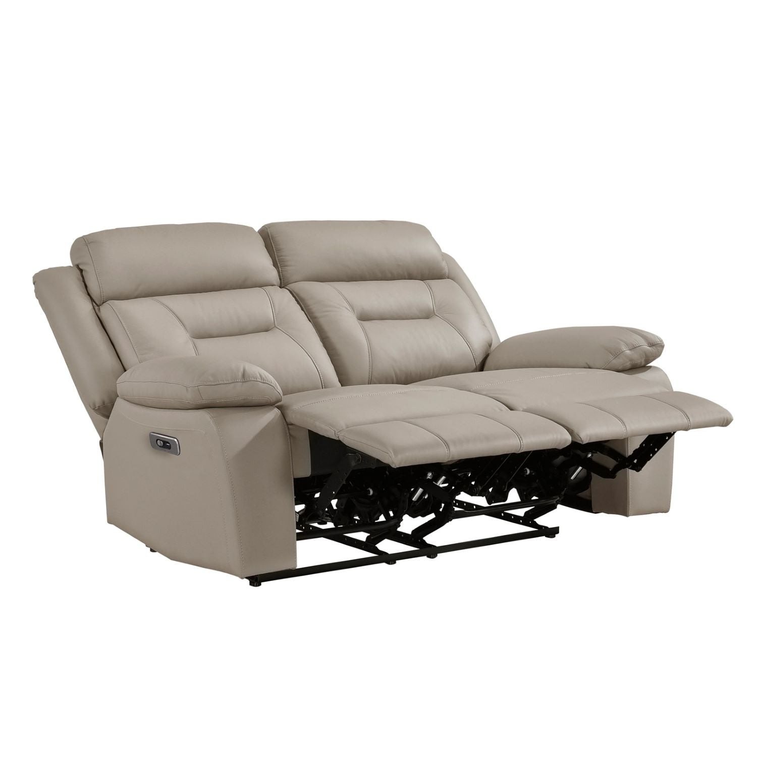Laconia Genuine Top Grain Leather Power Recliner Loveseat Latte 9629