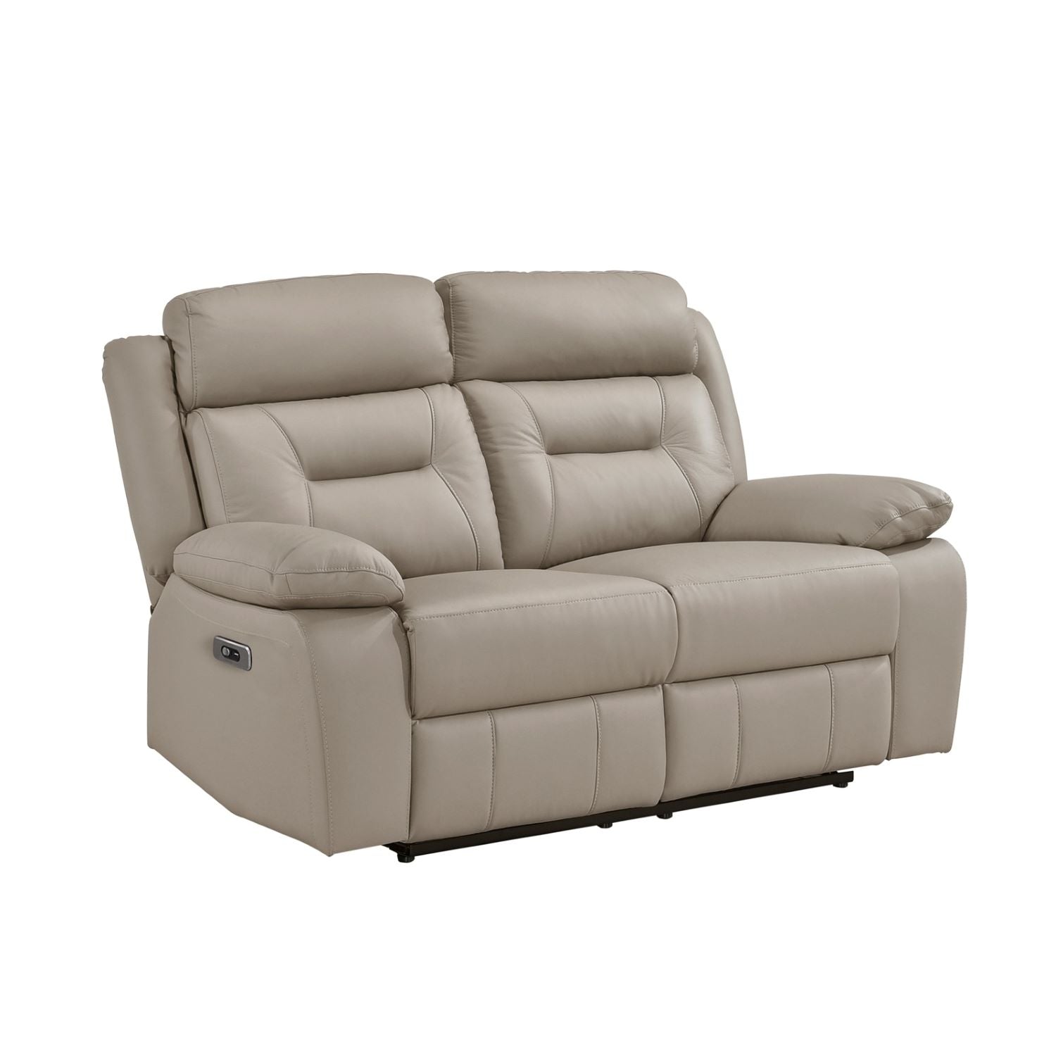 Laconia Genuine Top Grain Leather Power Recliner Loveseat Latte 9629